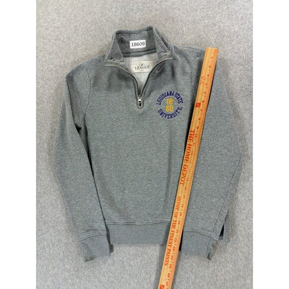 LSU Tigers League 1/4 Zip Campus Pullover Sweatshirt (Women's Small) Gray - Picture 5 of 13